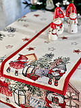 Доріжка раннер на стіл Новорічна 45x180 см., гобелен, фото 8