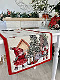Доріжка раннер на стіл Новорічна 45x180 см., гобелен, фото 4