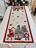 Доріжка раннер на стіл Новорічна 45x180 см., гобелен, фото 5