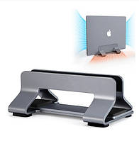 Подставка для ноутбука вертикальная, универсальная DOXONN Vertical Gravity Laptop Stand Aluminum Grey