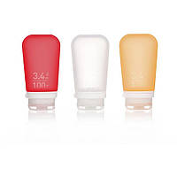 Набор силиконовых бутылочек Humangear GoToob+ 3-Pack Large Clear Red Orange (1054-022.0042) OB, код: 7694034