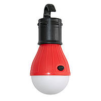 Портативная лампочка на батарейках 3хААА Черно-красная кемпинговая лампа, фонарь в палатку (SH)