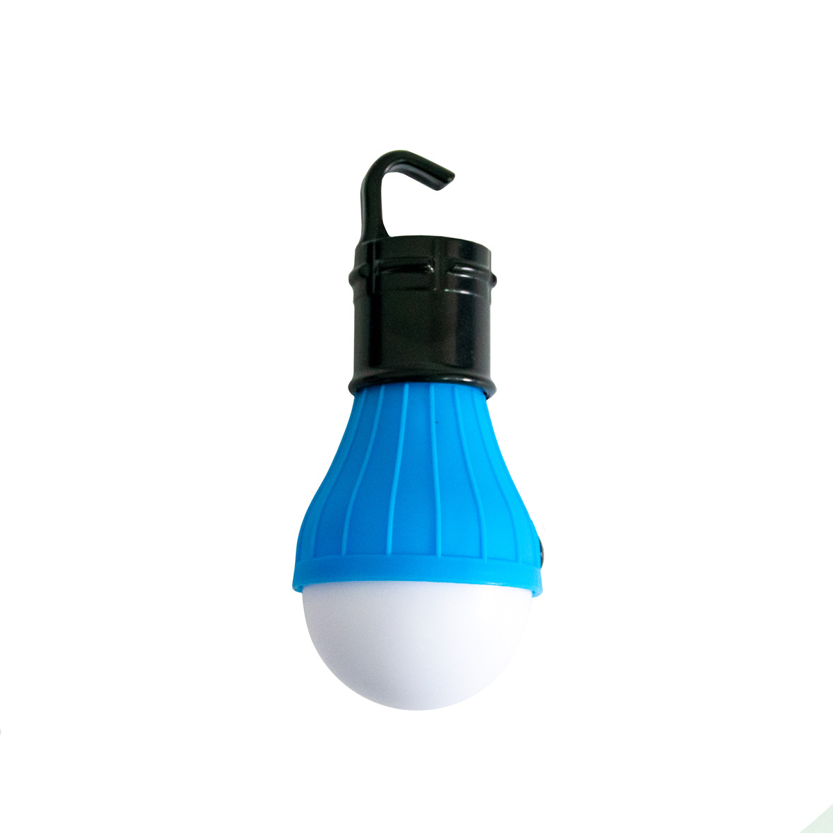 Туристический фонарь на батарейках 3хААА Черно-синяя лампочка с крючком, светодиодная лампа на батарейках (TO) - фото 1 - id-p1965156290
