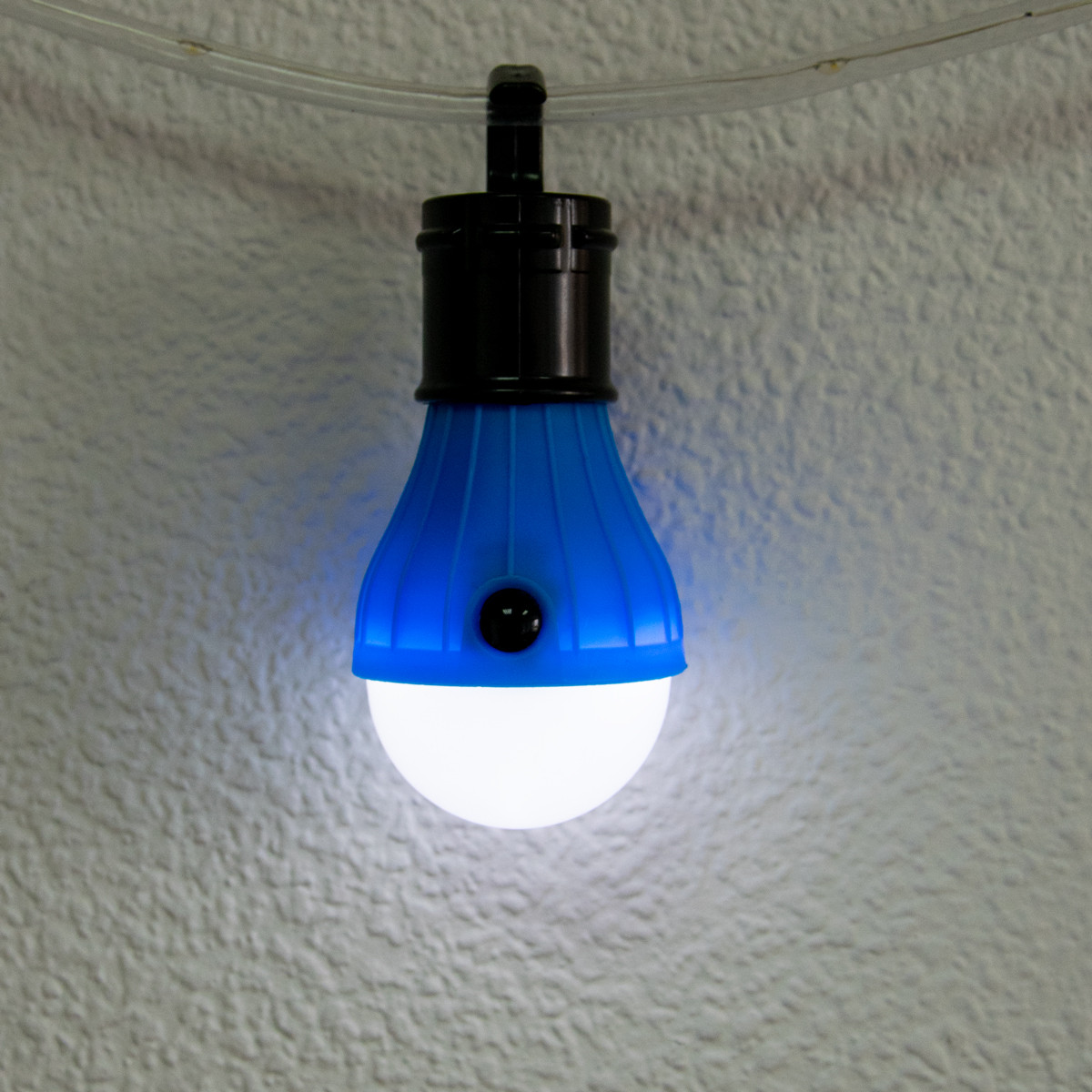 Туристический фонарь на батарейках 3хААА Черно-синяя лампочка с крючком, светодиодная лампа на батарейках (TO) - фото 3 - id-p1965156290