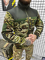 Боевая тактическая кофта полевая мультикам ВСУ, армейская камуфляжная флисовка теплая ЗСУ осенняя
