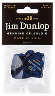 Медиаторы Dunlop 483P10MD Genuine Celluloid Classic Blue Pearloid Medium Player's Pack (12 шт PK, код: 6555680