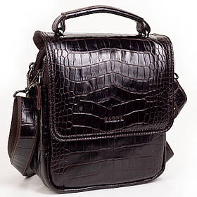 Чоловіча вертикальна сумка барсетка Karya 0795-57 коричнева шкіряна