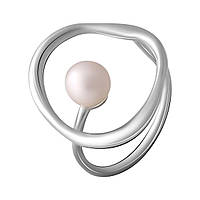 Серебряное кольцо SilverBreeze с натуральным жемчугом (2069096) 18 размер FE, код: 6486017