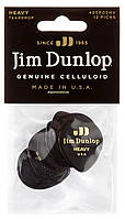 Медиаторы Dunlop 485P03HV Genuine Celluloid Teardrop Black Heavy Player's Pack (12 шт.) FE, код: 6555689