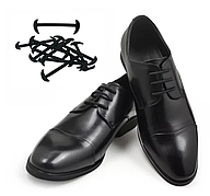 Силіконові  круглі шнурки для взуття  (Ліниві шнурки) чорні