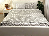 Комплект постельного белья из микрофибры Top Shop Руно 143х215 см Светло-серый с узором OB, код: 8105899