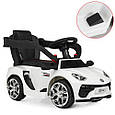 Електромобіль-толокар з батьківською ручкою в стилі Lamborghini (білий колір), фото 8