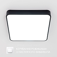 Управляемая LED люстра Esllse ONIX 60W S ON/OFF квадратная черная 450х450х60-BLACK-220-IP20