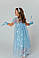 Сукня в стилі Принцеси Ельзи зі шлейфом і коротким рукавом, фото 4