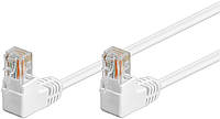 Патч-корд неекранований Goobay RJ45 UTP5e  3.0m patch D4.9mm AWG26 2x90° Gold білий (75.09.60 GM, код: 7453453