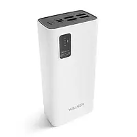 Универсальная мобильная батарея WALKER 30000 mAh, Качественный Power Bank 3USB переносной с быстрой зарядкой