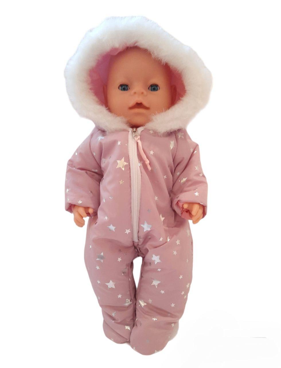 Одяг для ляльки Бебі Борн / Baby Born зимовий комбінезон 40 - 43 см рожевий 44