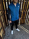 Чоловічий спортивний костюм весна-осінь чорний синій без капюшона Adidas XL, фото 3