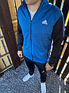 Чоловічий спортивний костюм весна-осінь чорний синій без капюшона Adidas XL, фото 4