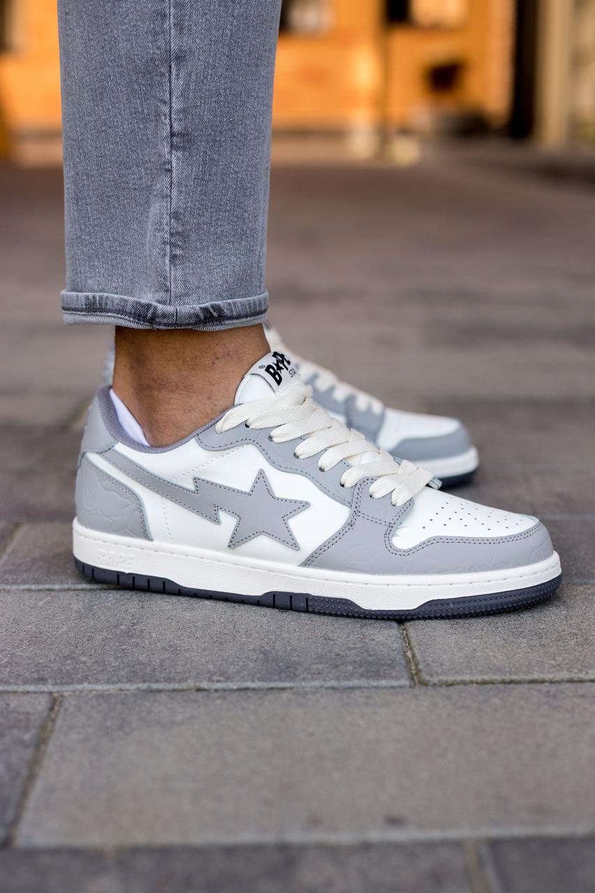 Кросівки чоловічі сірі Bape Court Sta Light Grey Cream (13348)