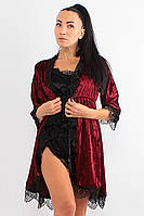 Комплект Камилла халат + пижама Ghazel 17111-123 Бордово-черный 48 PK, код: 7357893