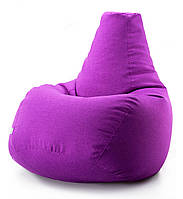 Безкаркасне крісло мішок груша Coolki Рогожка XXL 130x90 фіолетовий DT, код: 6719407