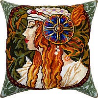Набір для вишивання декоративної подушки Чарівниця Блондинка А. Муха 40×40 см V-349 IO, код: 7243294