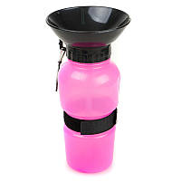 Портативная поилка с чашей для собак SUNROZ Dog Bottle 500 мл Розовый GM, код: 1285909