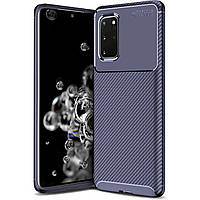 Чехол Carbon Case для Samsung G985 Galaxy S20 Plus Blue FE, код: 6461653