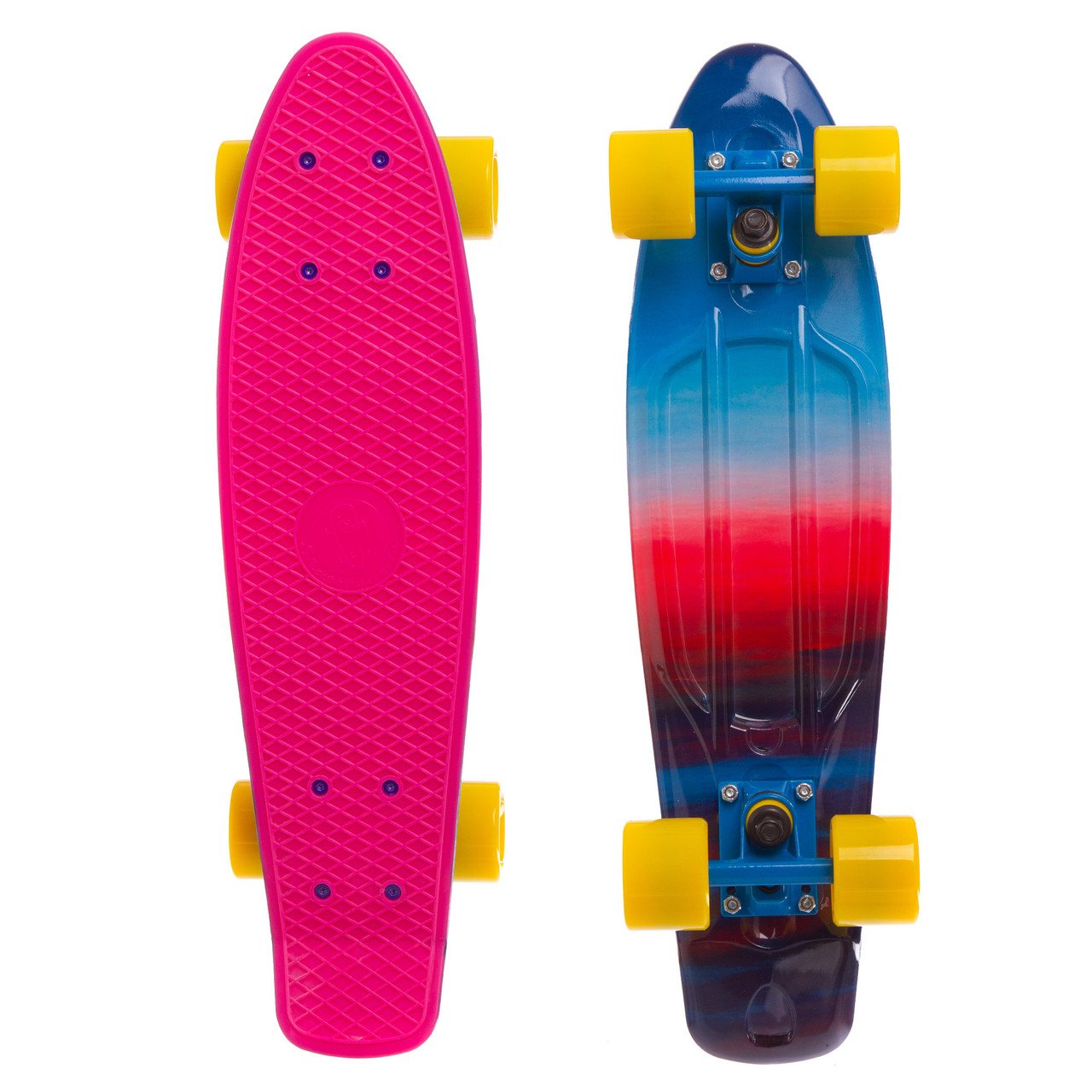 Скейтборд пластиковий Penny SP-Sport SK-4442-5 ABSTRACT 22in з малюнком і кольоровими болтами (рожевий)