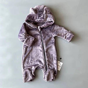 Дитячий теплий плюшевий комбінезон Purple Gray 80