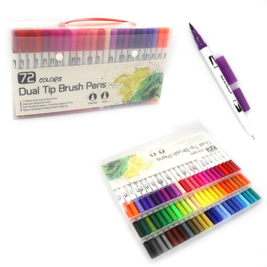 Набор двусторонних линер + кисточка Josef Otten 72 цвета Colors Dual Tip Brush Pens - фото 1 - id-p1965408163