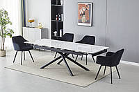 Керамічний стіл TML-819 вайт клауд + чорний