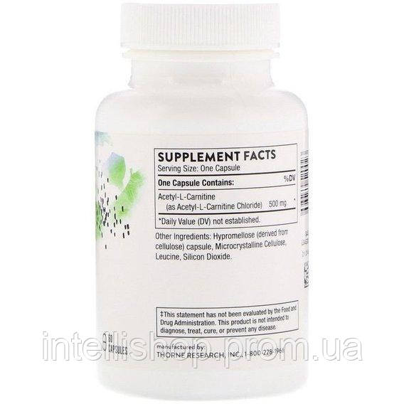Комплекс Ацетил Карнітин Thorne Research Carnityl AcetylLCarnitine 60 Caps IO, код 7519316