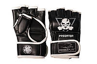 Перчатки для MMA PowerPlay 3056 А черно-белые M FE, код: 7541558