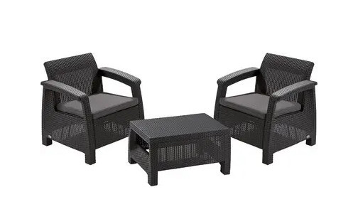 Набір пластикових меблів Keter Corfu II Weekend Set 223250 для балкона графіт
