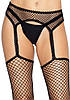 Панчохи чорні в сітку Leg Avenue Net stockings with garter belt Black O/S, фото 5