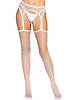 Панчохи білі в сітку Leg Avenue Net stockings with garter belt White O/S, фото 3