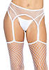 Панчохи білі в сітку Leg Avenue Net stockings with garter belt White O/S, фото 5