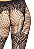 Колготки чорні еротичні Leg Avenue Fishnet tights with backseam Black O/S, фото 4