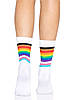 Шкарпетки жіночі білі Leg Avenue Pride crew socks Rainbow, фото 2