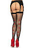 Чулки черные Leg Avenue Fishnet thigh highs with bow Black O/S, фото 2