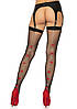 Чулки черные Leg Avenue Fishnet thigh highs with bow Black O/S, фото 3