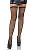 Панчохи в велику сітку Leg Avenue Bow backseam thigh highs Black O/S, фото 2