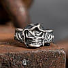 Чоловічий сріблястий перстень «Готичний Мрачний Жнець» з демоном у капюшоні, регульований AurumLux155, фото 3