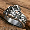 Чоловічий сріблястий перстень «Готичний Мрачний Жнець» з демоном у капюшоні, регульований AurumLux155, фото 2