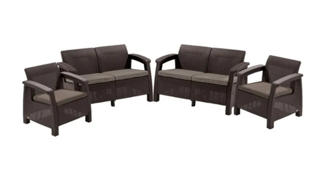 Набір пластикових садових меблів KETER Corfu Rest Set 241724 коричневий