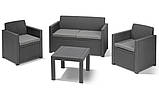 Набір пластикових садових меблів Keter Alabama Set 213968 графіт, фото 7