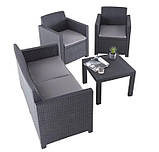 Набір пластикових садових меблів Keter Alabama Set 213968 графіт, фото 6