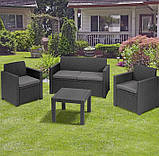 Набір пластикових садових меблів Keter Alabama Set 213968 графіт, фото 10